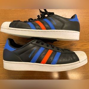 2020 Adidas Originals Superstar Black Blue Red Model #BB2245 Men’s Size 12